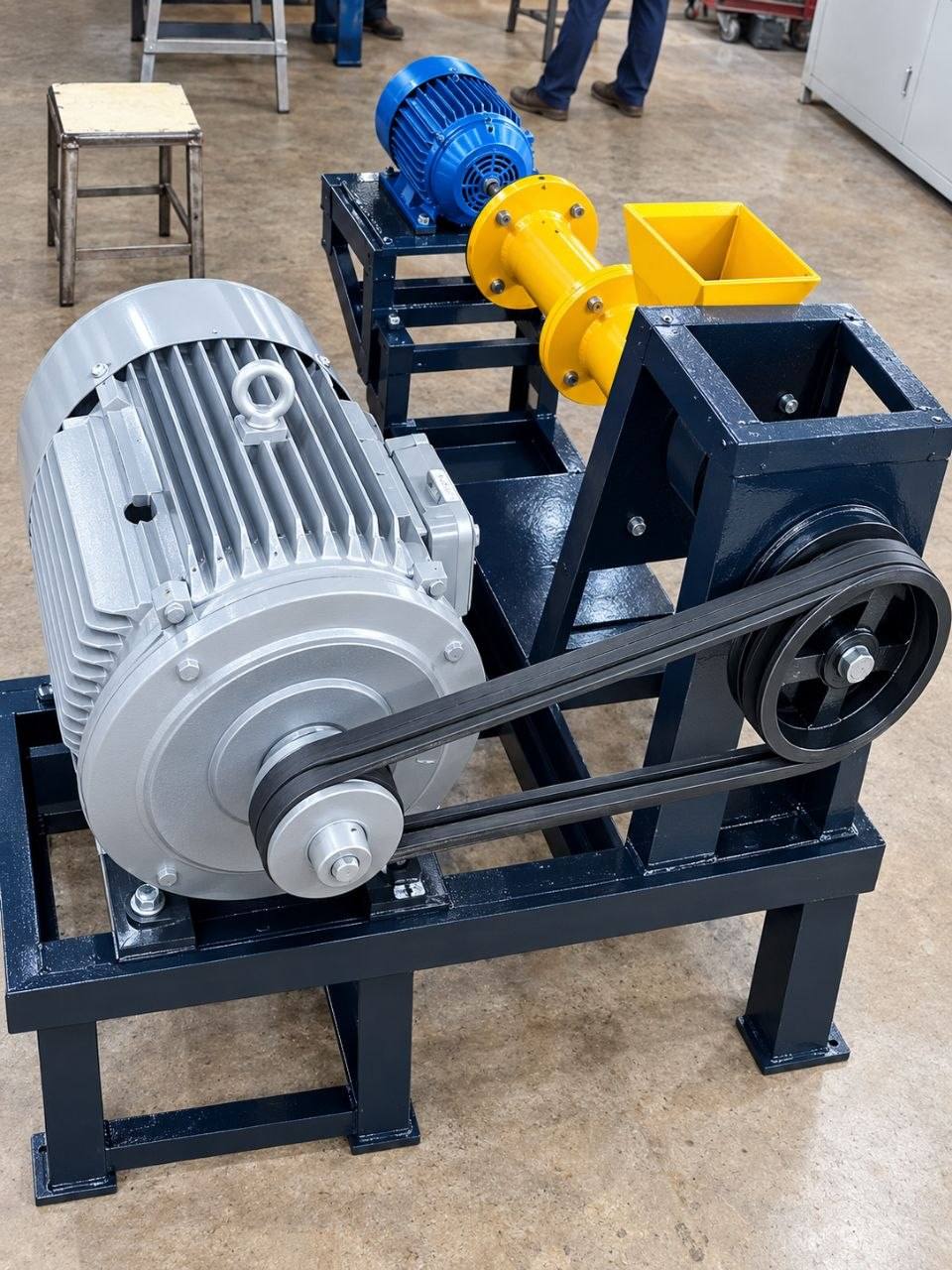 KentFeedTech extruder assembled on workshop floor